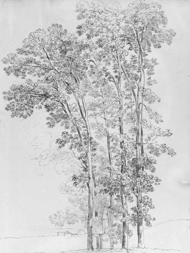 Luigi Basiletti-87-Boschetto con statua femminile